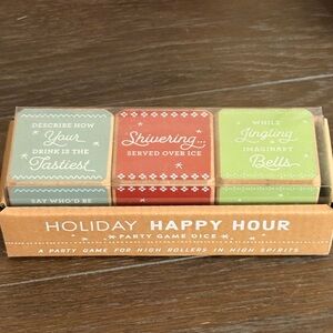 Holiday Happy Hour Party Game Dice Set - Red, Green, Gray